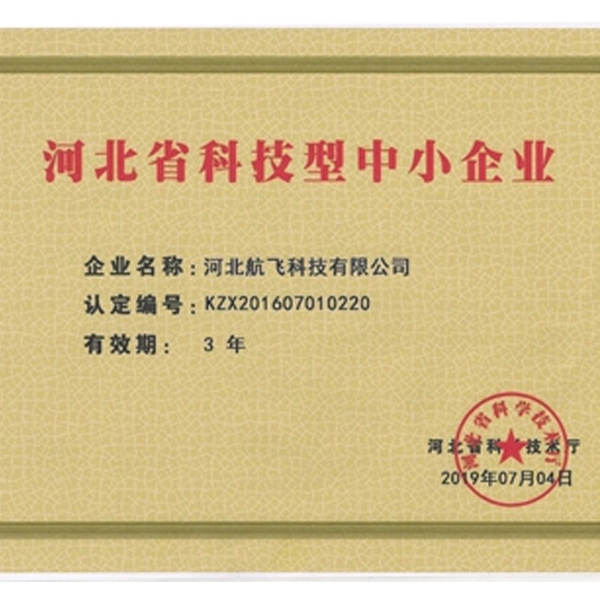 我公司獲得河北省科技型中小企業(yè)稱號(hào)